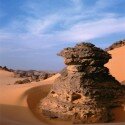Acacus Rock in Dunes, South Libyan Desert, 2003