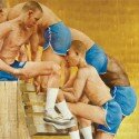 Range of Motion, 1990, oil and gold leaf on canvas (Detail)